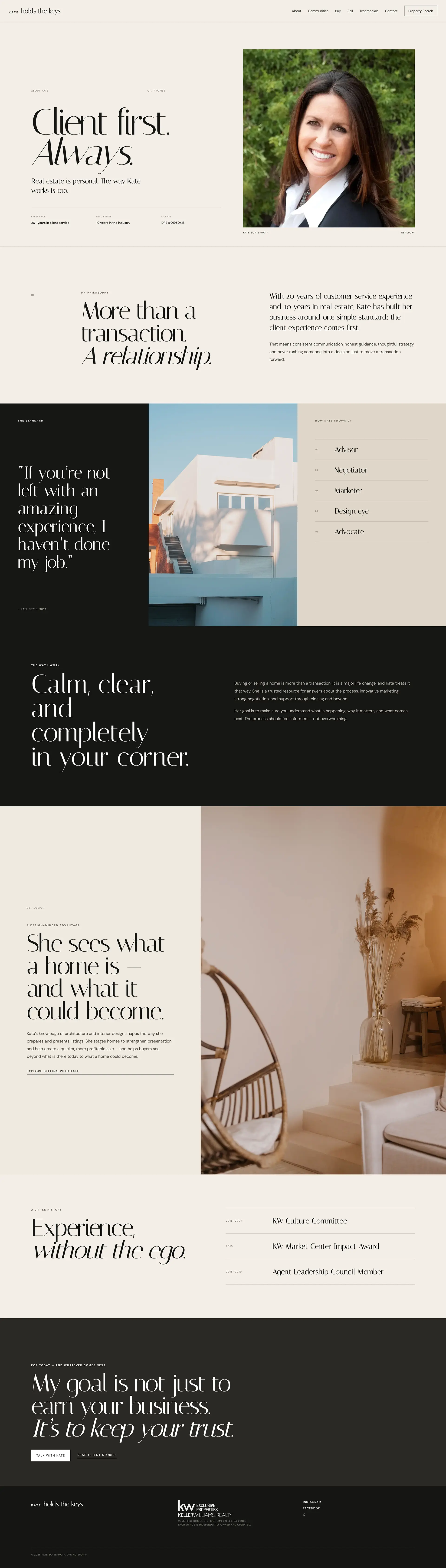 Custom real estate agent about page