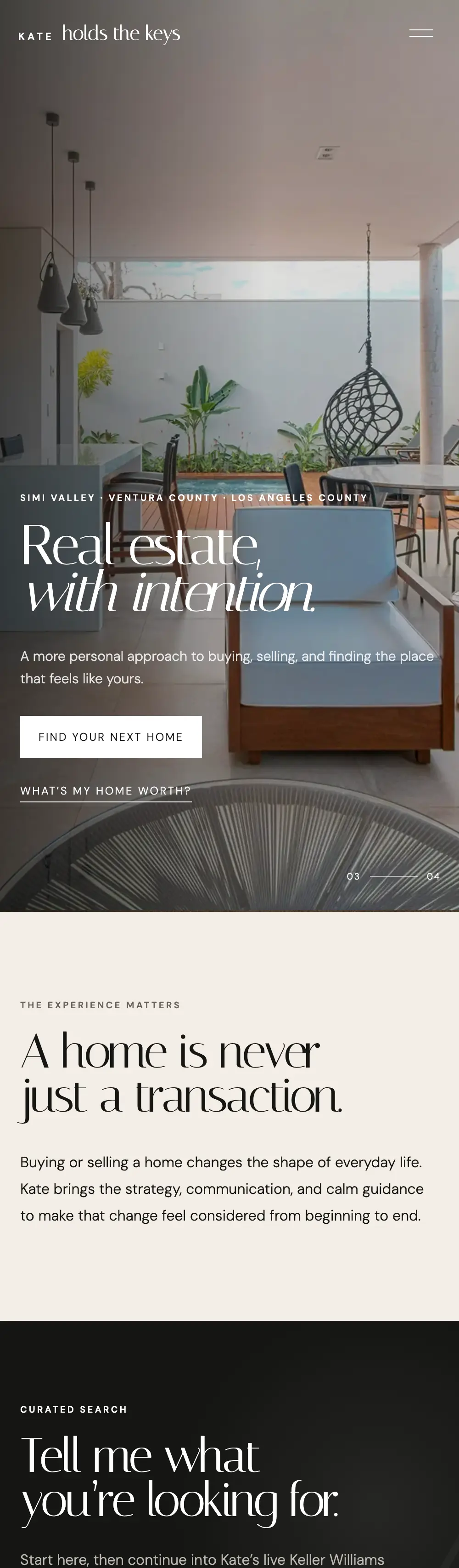 Mobile version of the Kate Holds the Keys website